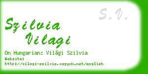 szilvia vilagi business card