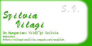szilvia vilagi business card